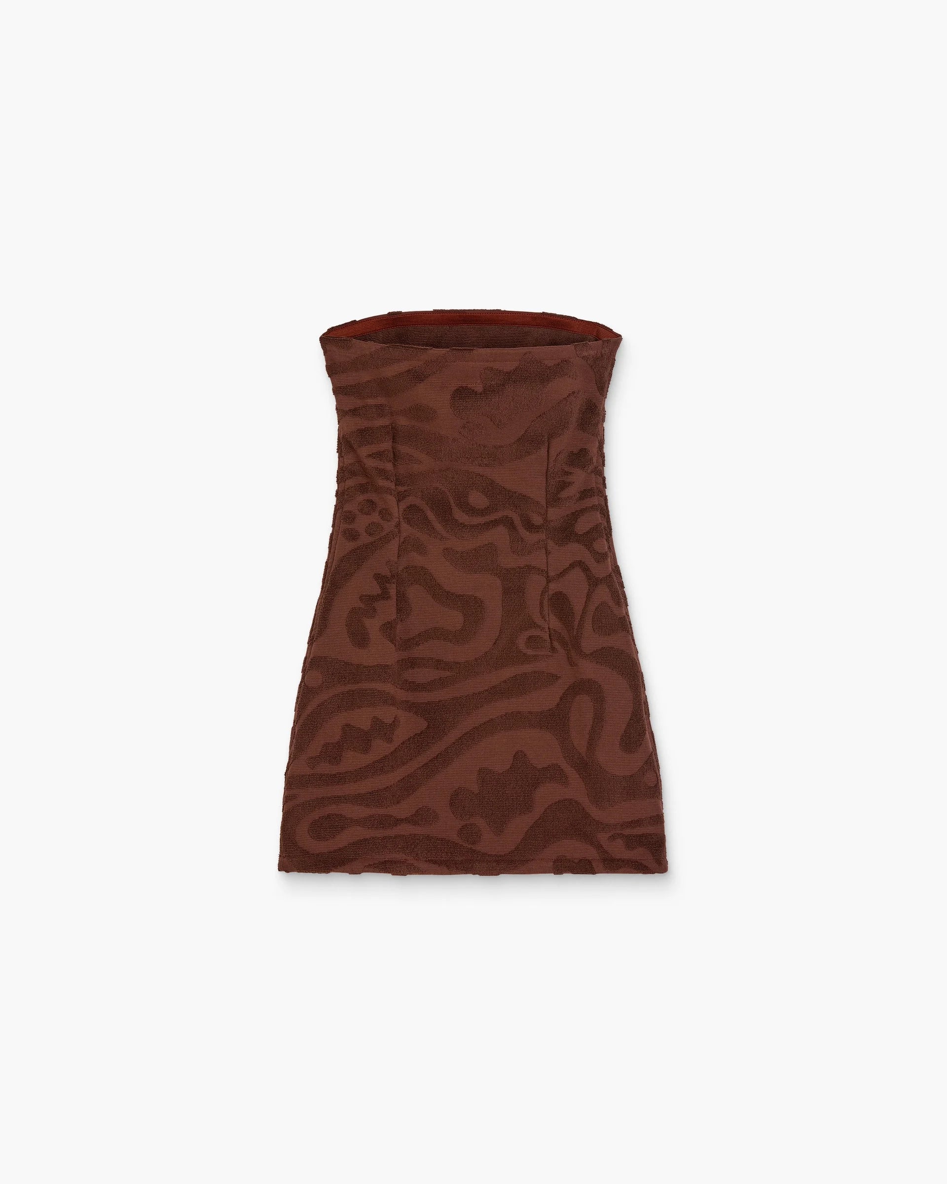 Textured Sleeveless Terry Dress in Burgundy by OAS