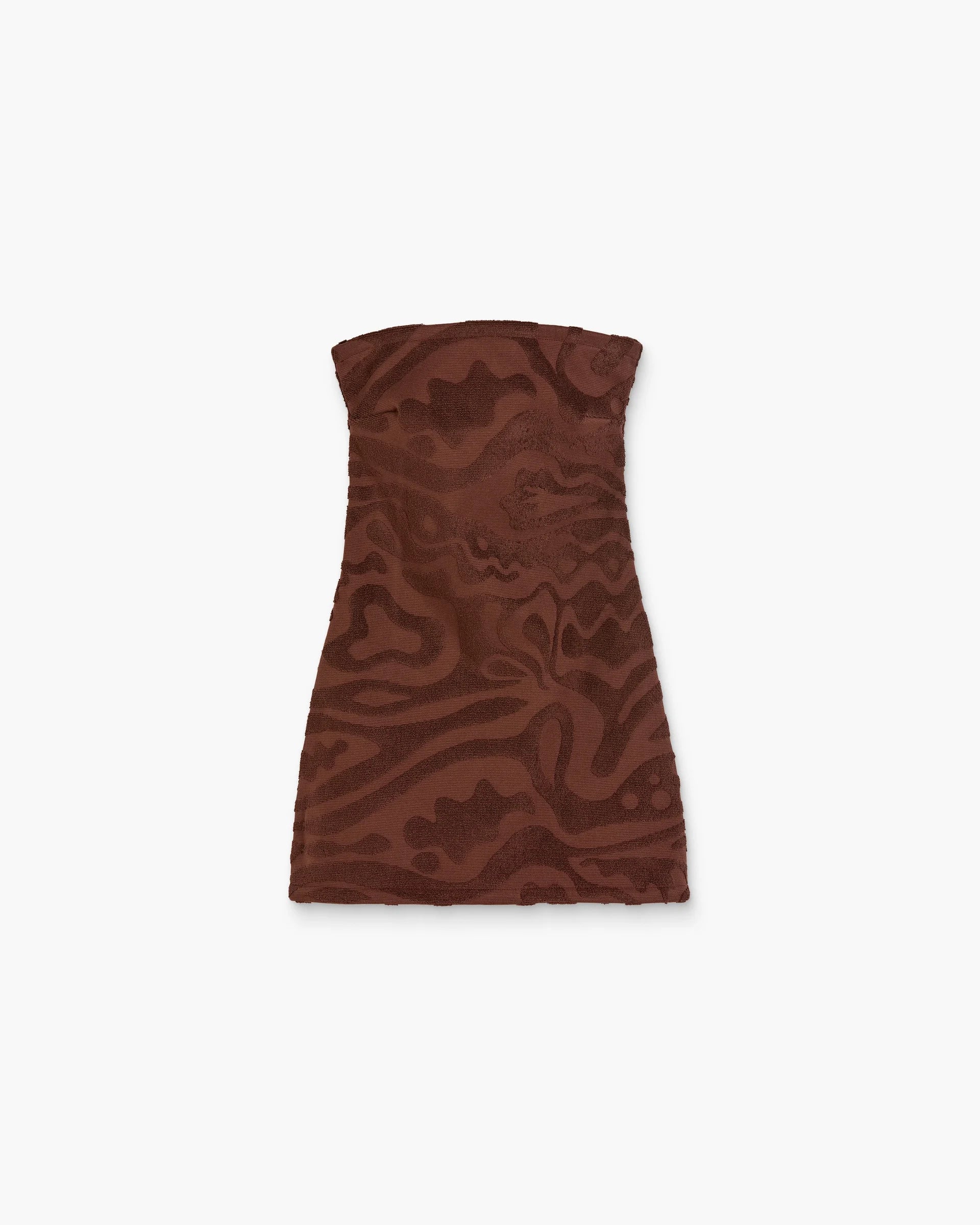 Textured Sleeveless Terry Dress in Burgundy by OAS