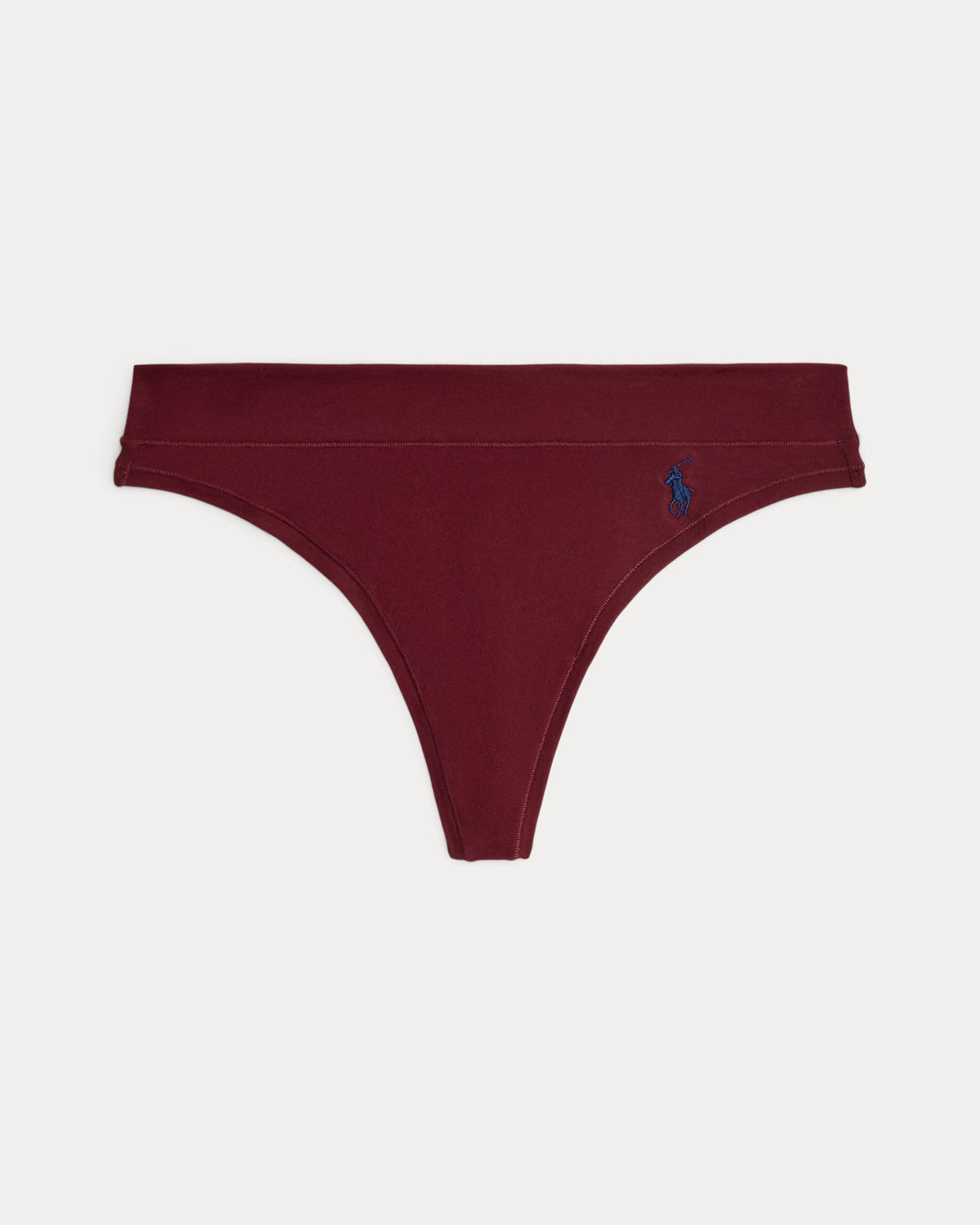 a mid rise cotton thong by polo ralph lauren in a dark burgundy colour