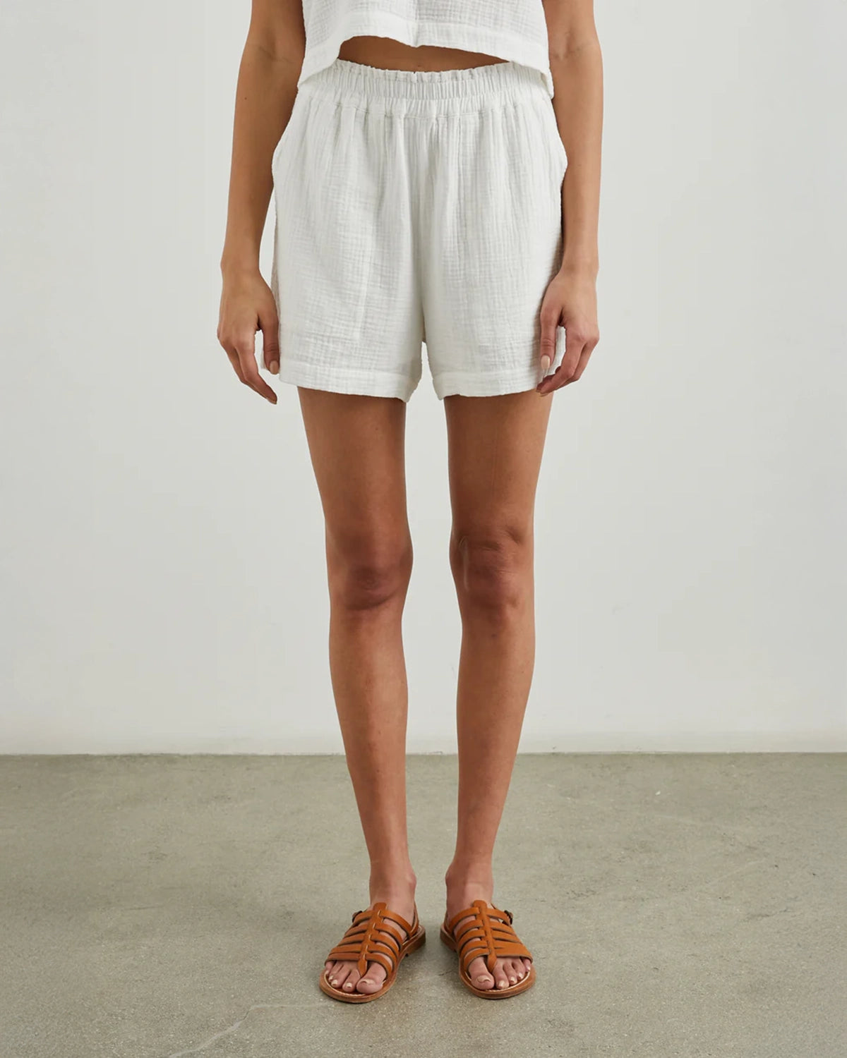 100% Cotton Shorts in White by Rails
