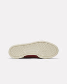Red Reebok Club C85 Sneaker with Turquoise Accents