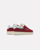 Red Reebok Club C85 Sneaker with Turquoise Accents