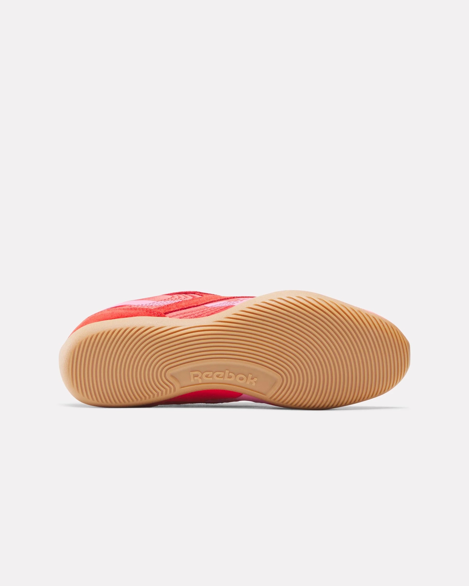 Red Reebok Ultra Lo Sneaker with pink details and rubber sole