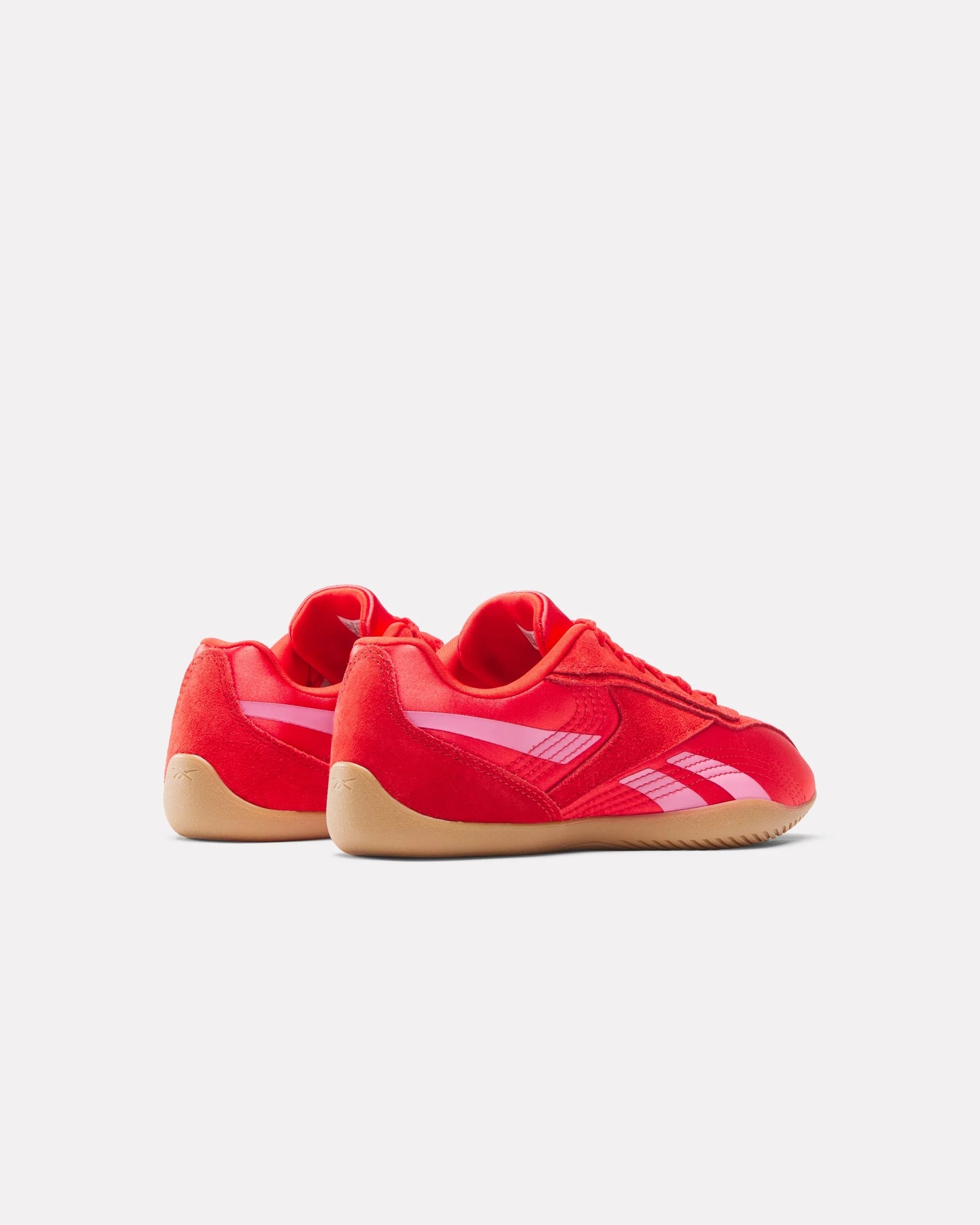Red Reebok Ultra Lo Sneaker with pink details and rubber sole