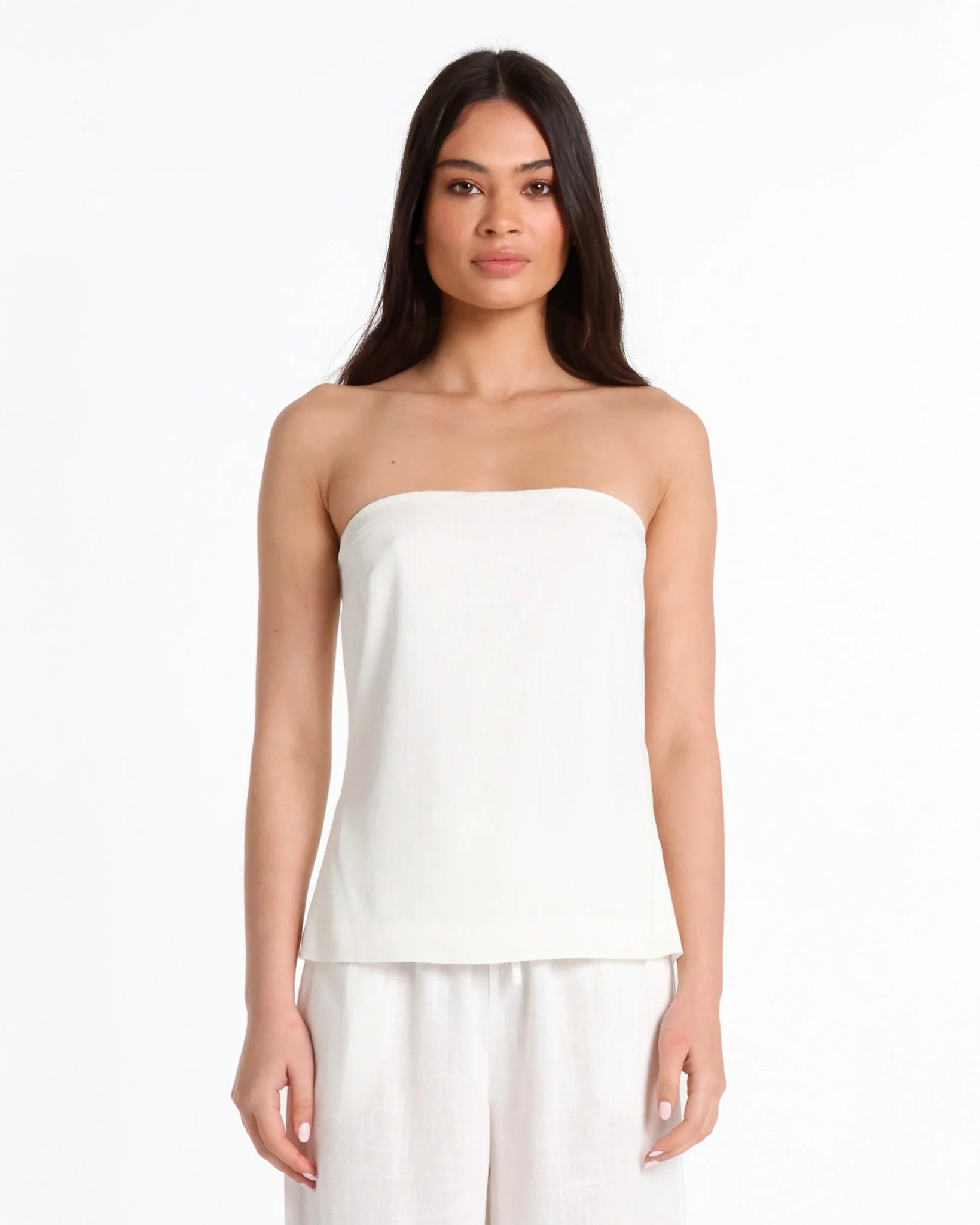 Lost in Lunar Sabrene Linen Top in White