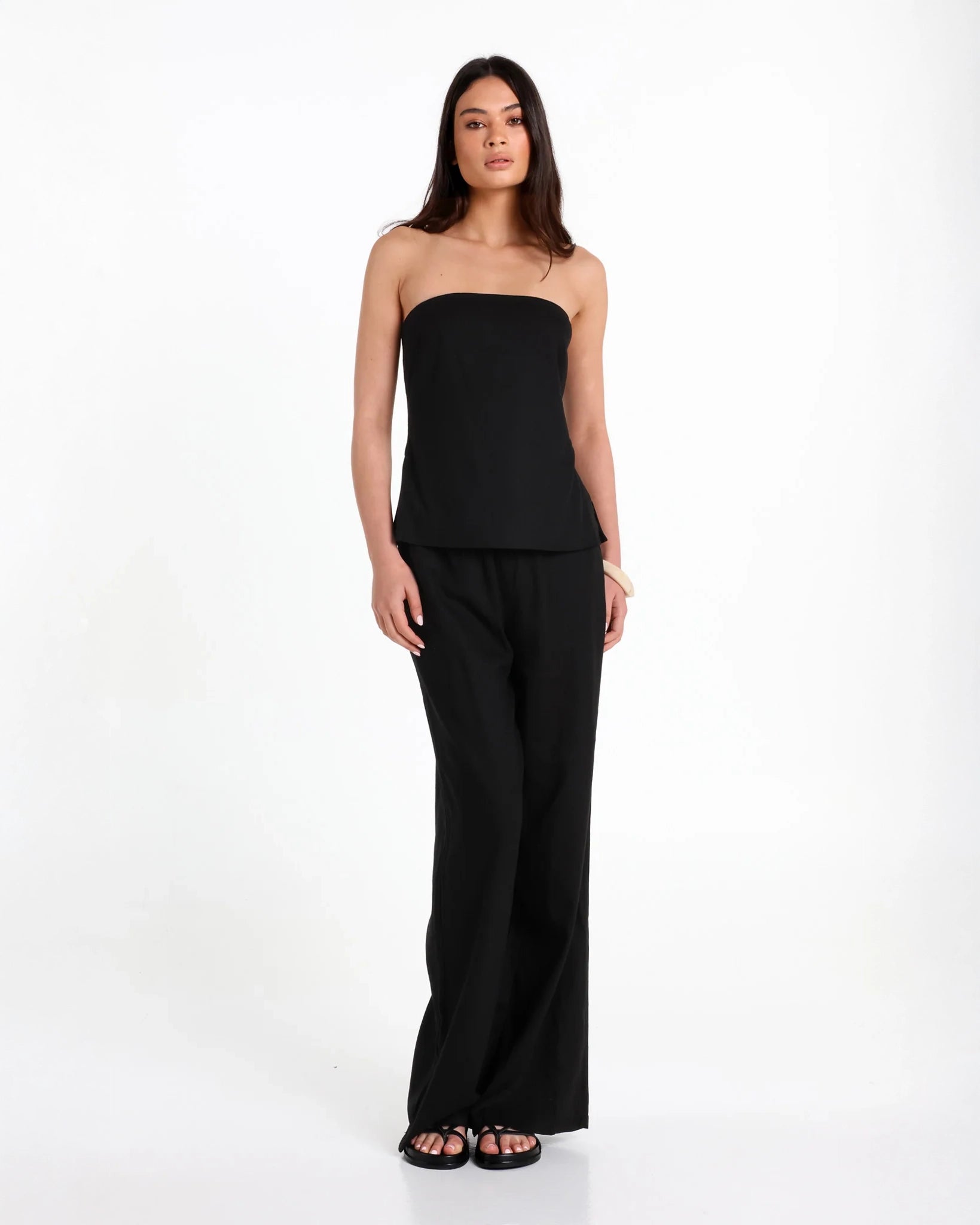 Lost in Lunar Sabrene Linen Top & Ginny Trousers in Black