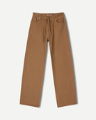 a pair of 100% cotton jeans with belt in khaki colour