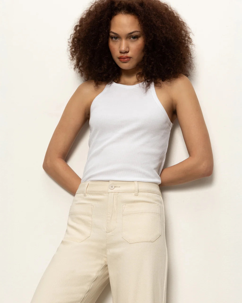 Beige wide-leg 100% cotton pants by Sanctuary