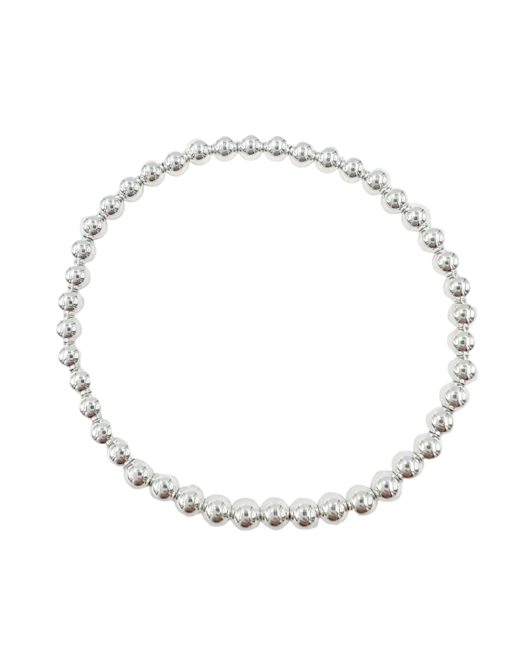 Saskia De Vries Jewellery 4mm Silver Leave On Bracelet