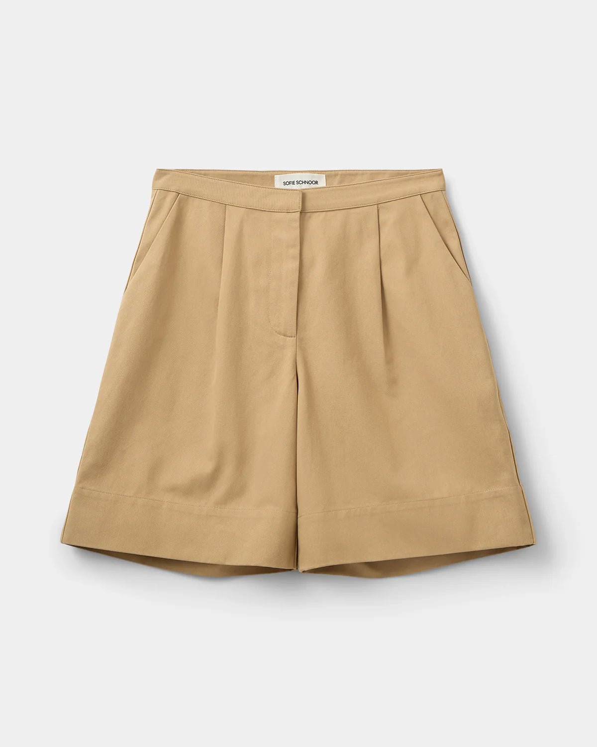 camel khaki knee length shorts