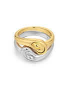 Luv AJ Two Tone Coquille Ring Set