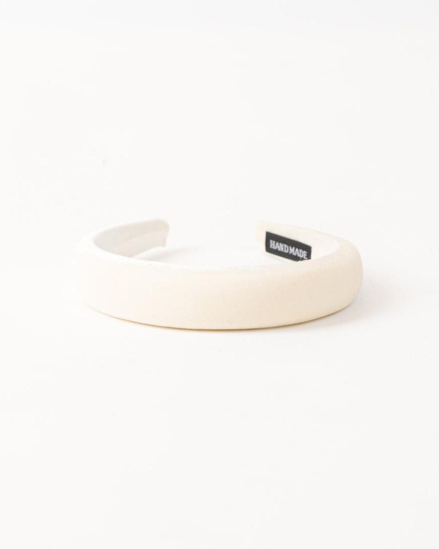 velvet headband in white