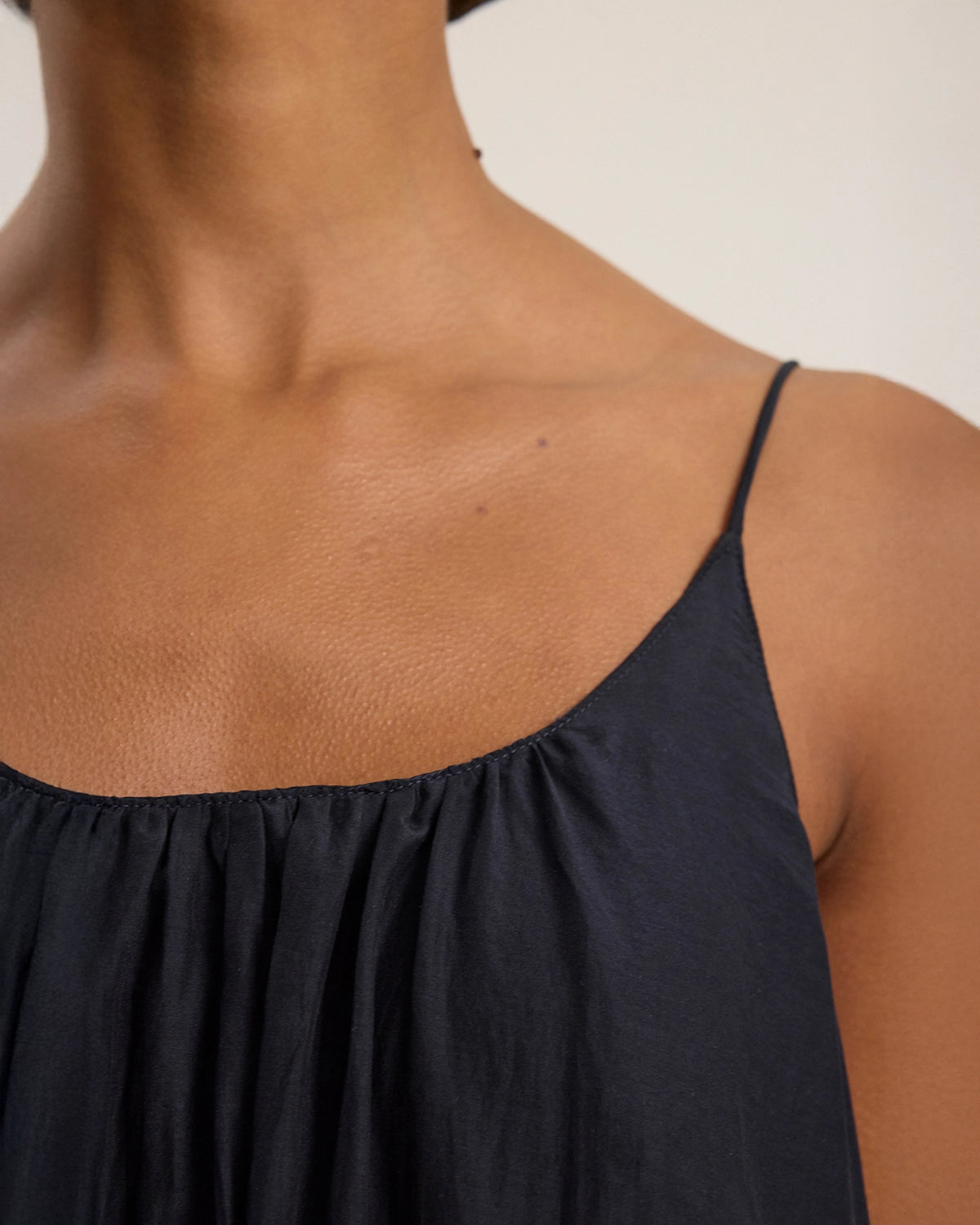 Cotton Voile Dress in Navy Blue by Velvet