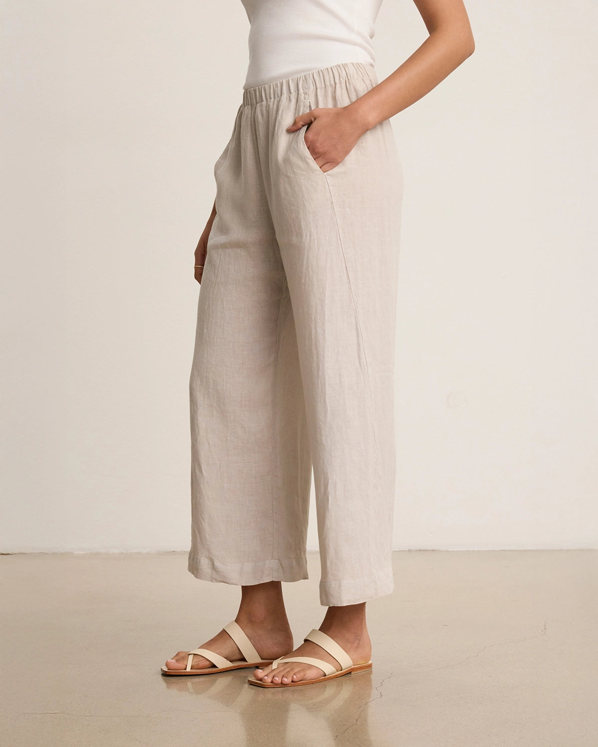 Lightweight 100% Linen Pants with elastic waist by Velvet
