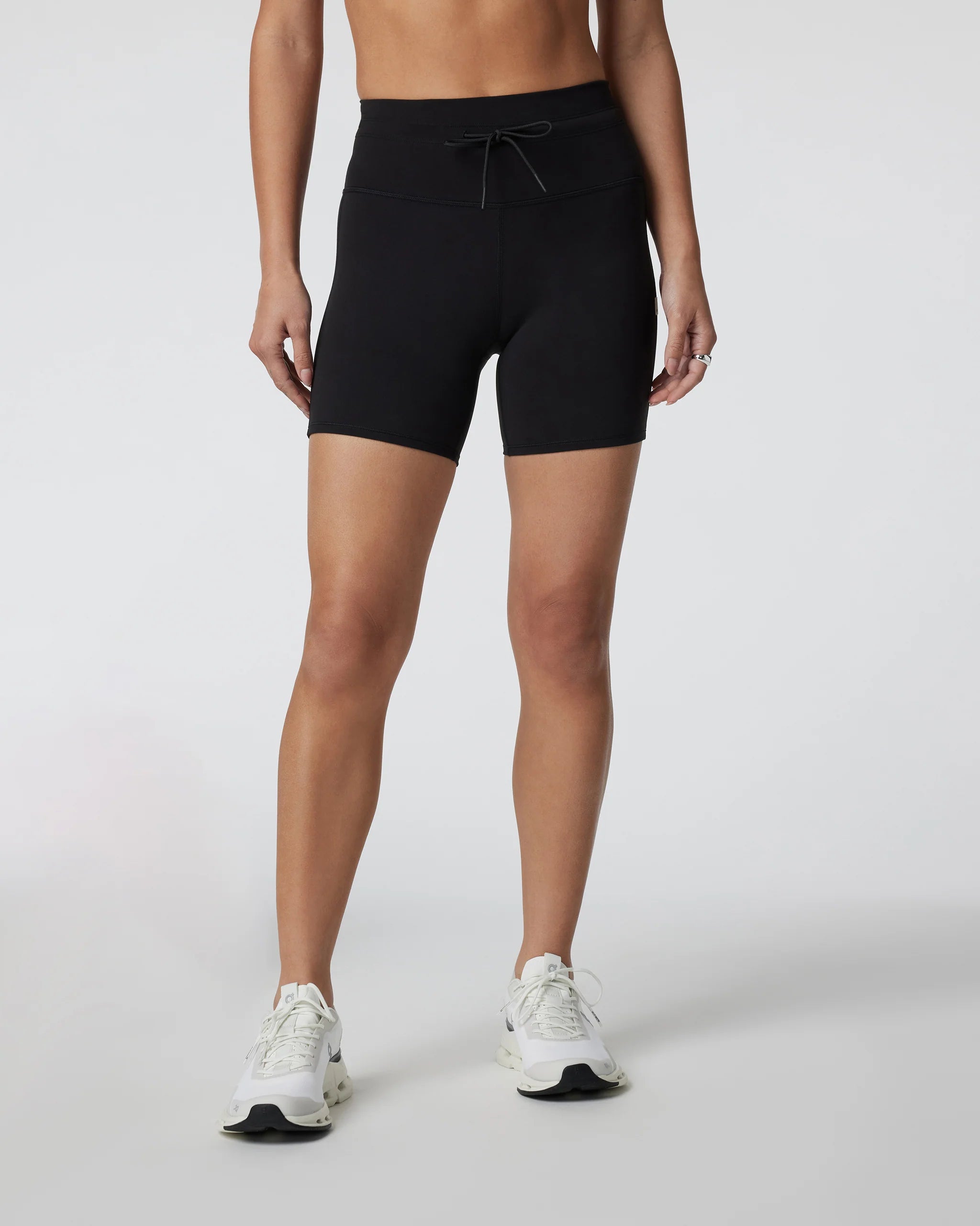 woman wearing black athletic shorts