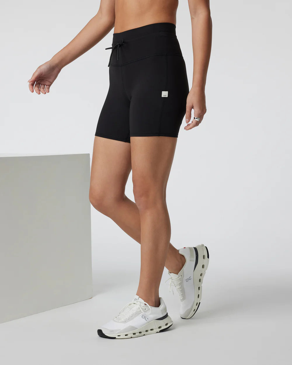woman wearing black athletic shorts