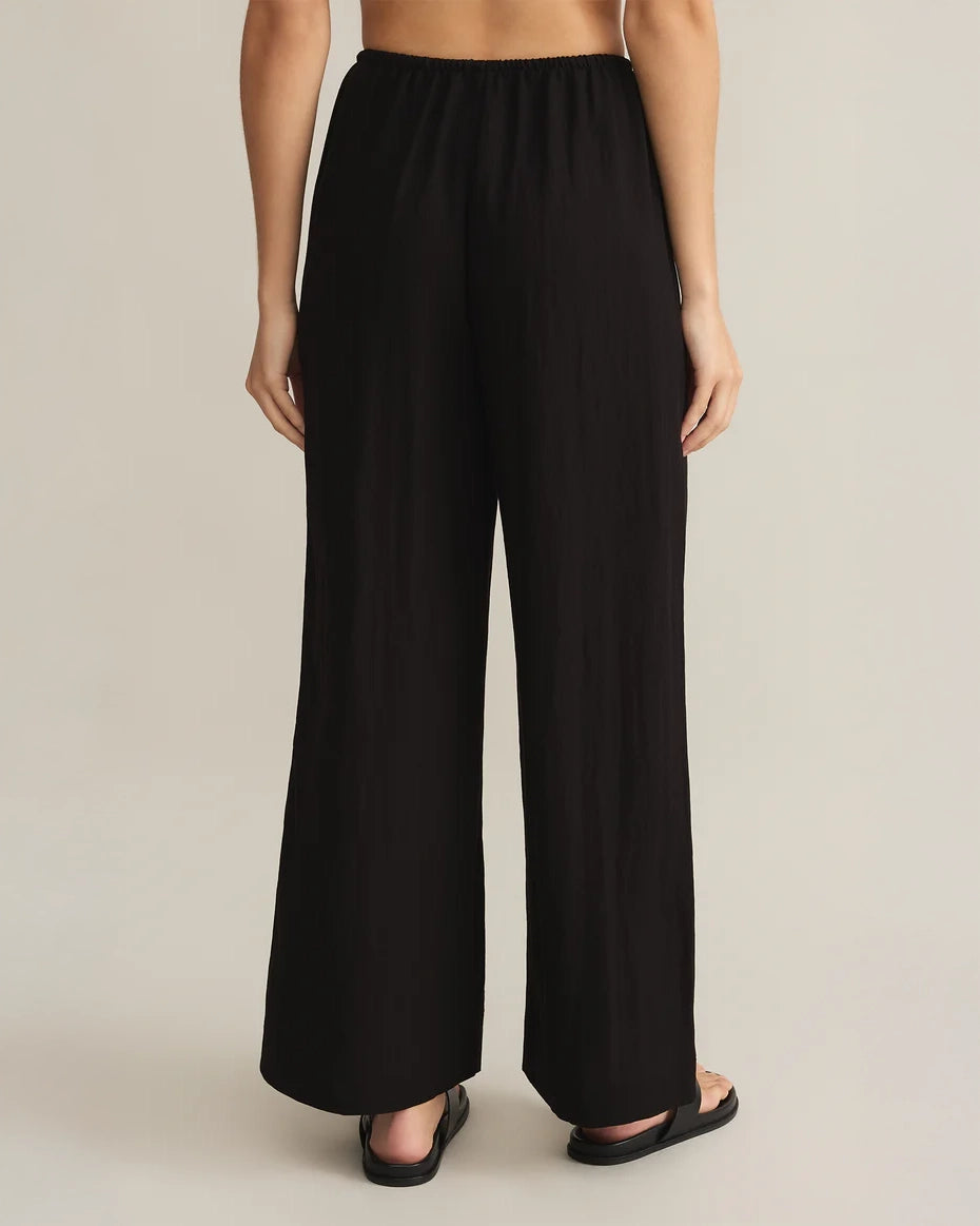 Textured Wide Leg Trousers in Black by Z Supply