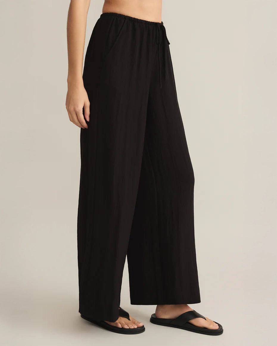 Textured Wide Leg Trousers in Black by Z Supply