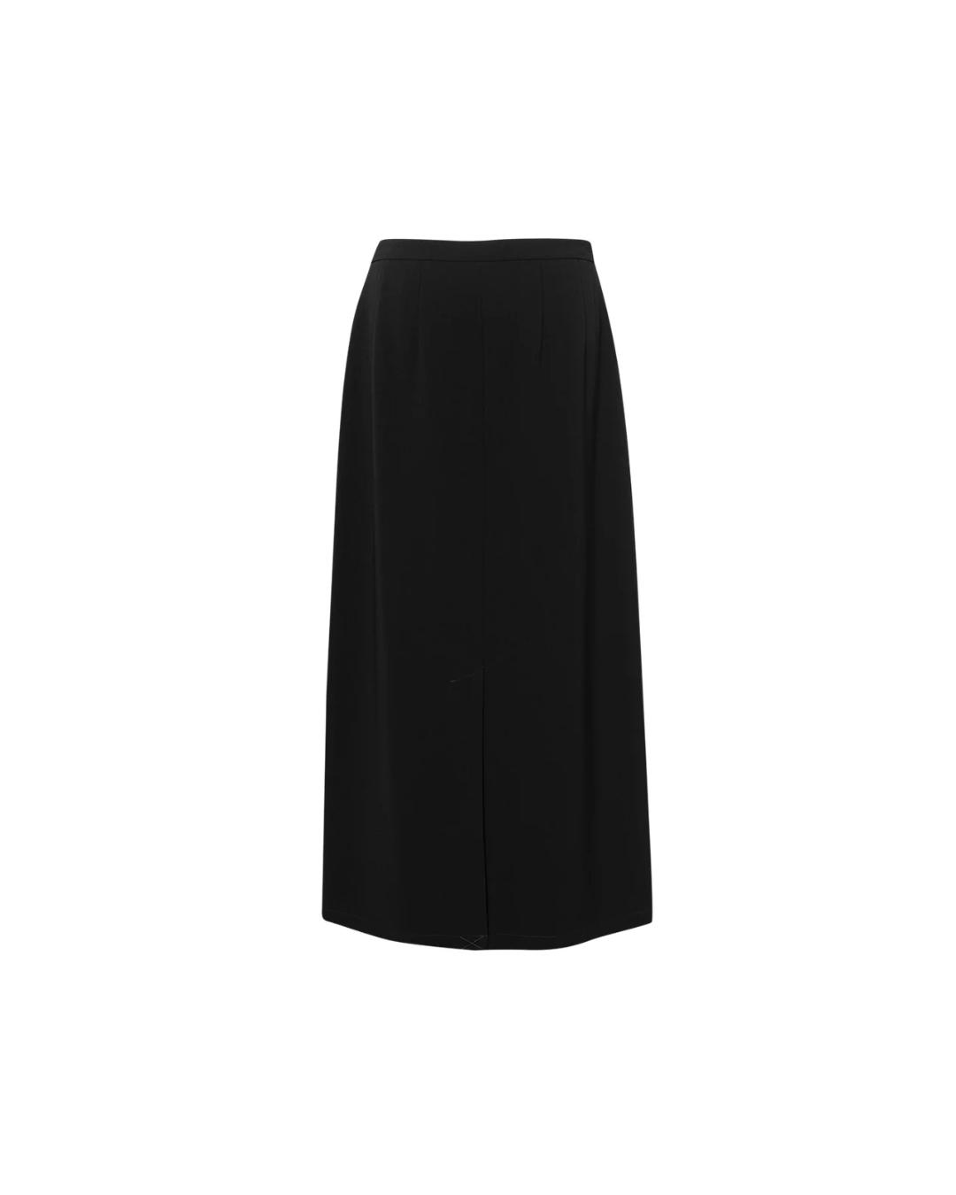 black midi a-line skirt