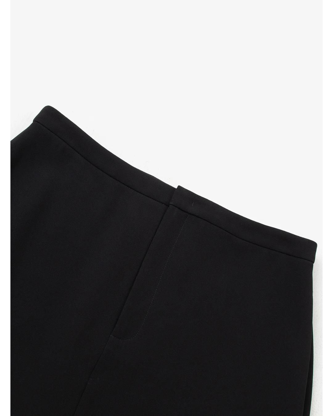 black midi a-line skirt