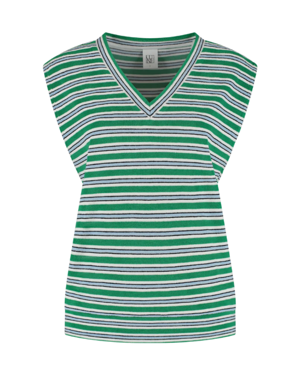 striped tank top in green and blue
