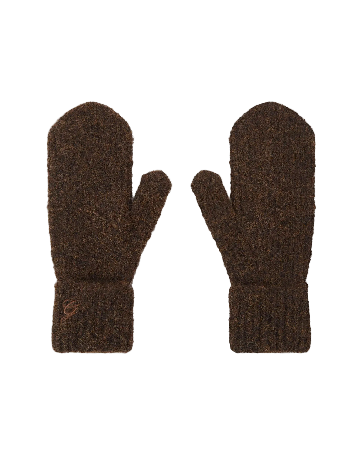 brown knit mittens