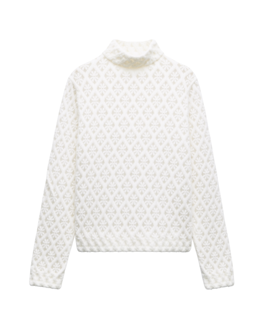 long sleeve white mock neck top