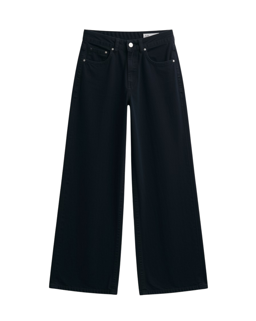 wide leg dark blue denimpant