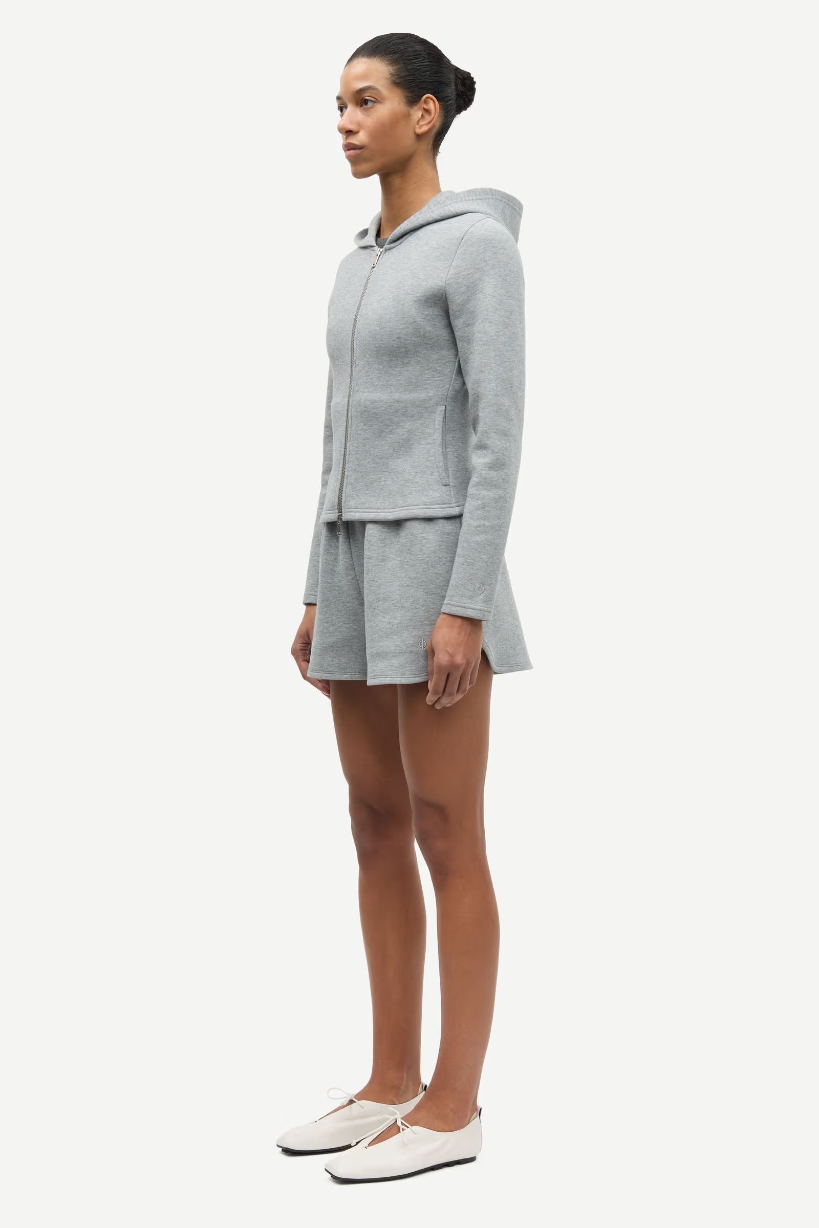 grey zip up hoodie sweater