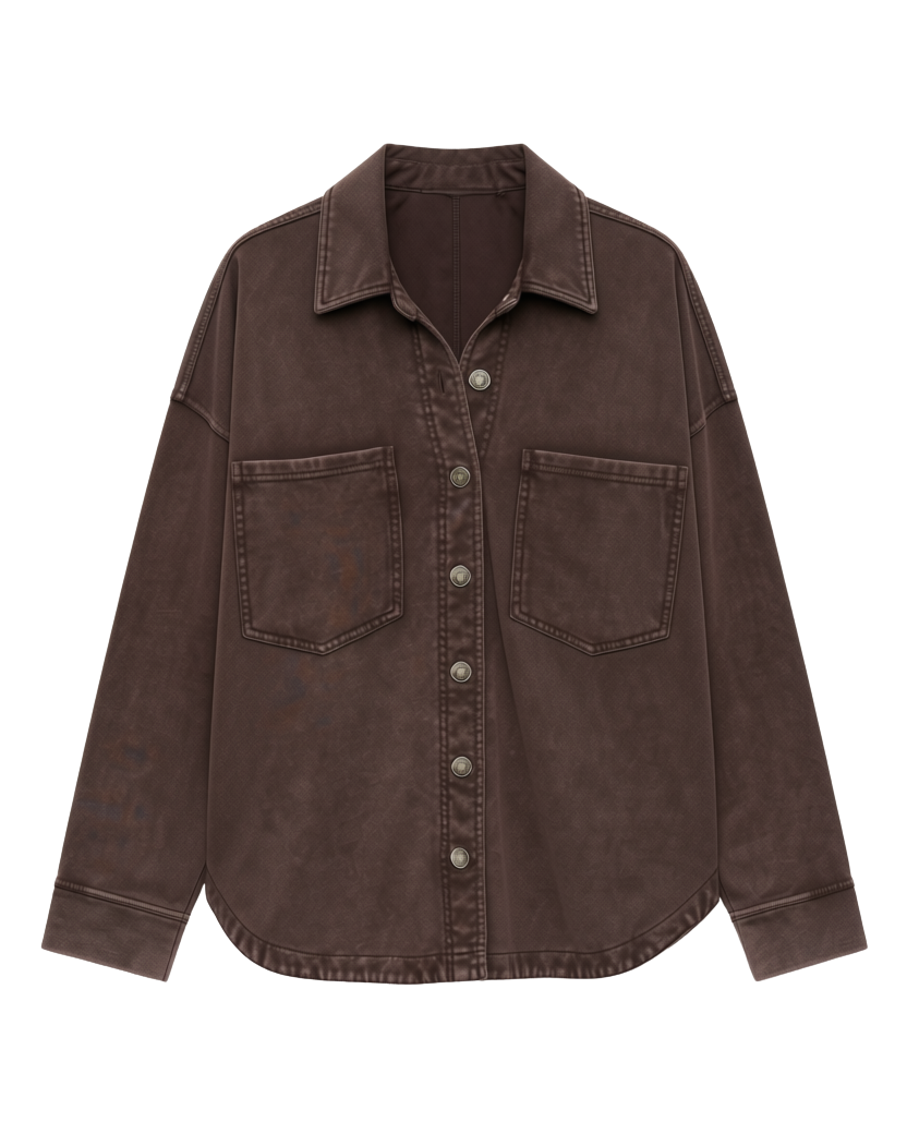 dark brown lounge button up shirt