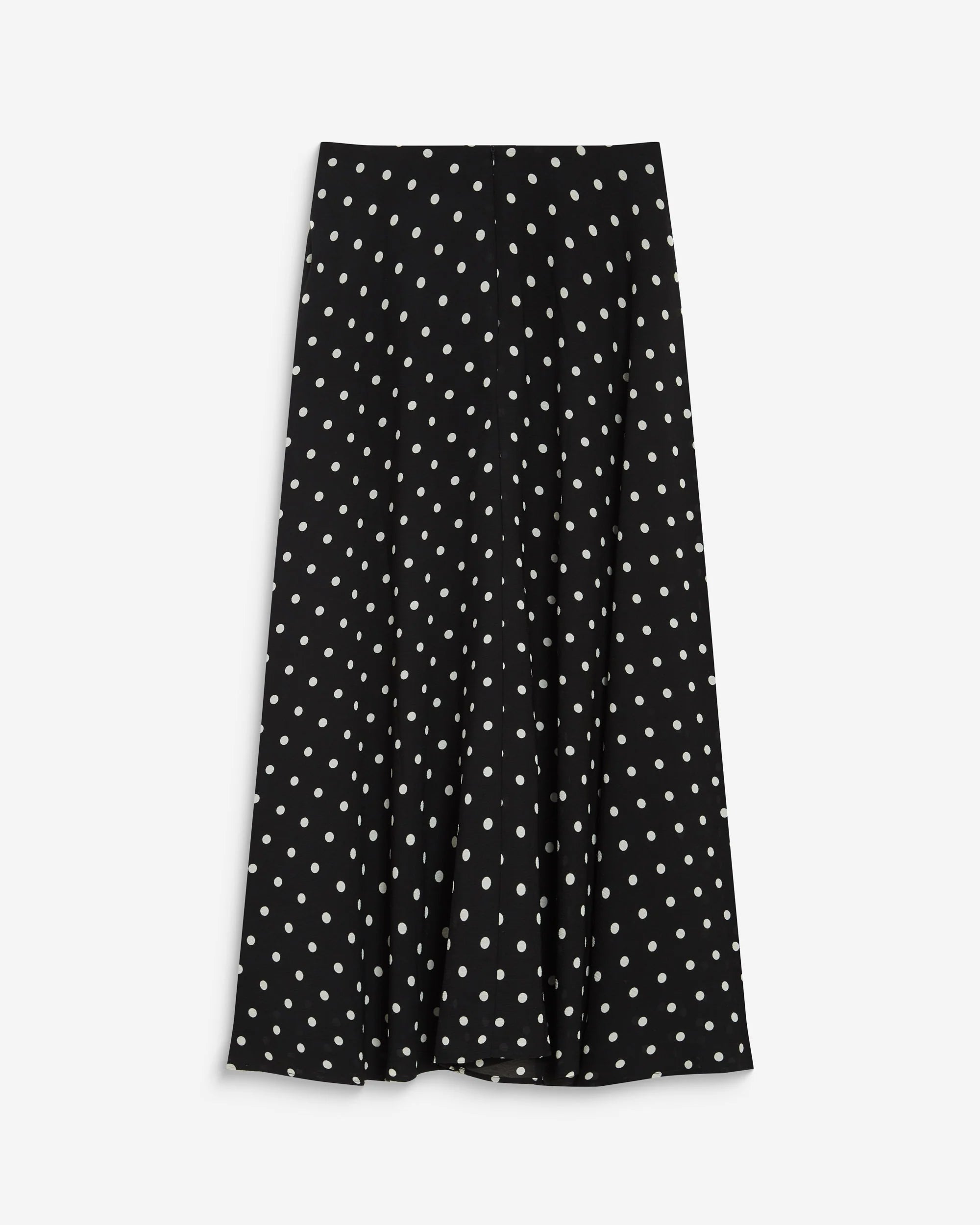 midi black skirt with white polka dots