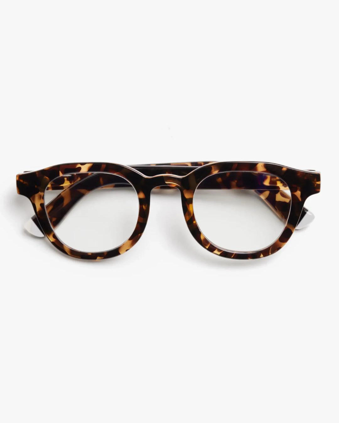a pair of brown tortoiseshell bold framed eyeglasses for blue light by Barner