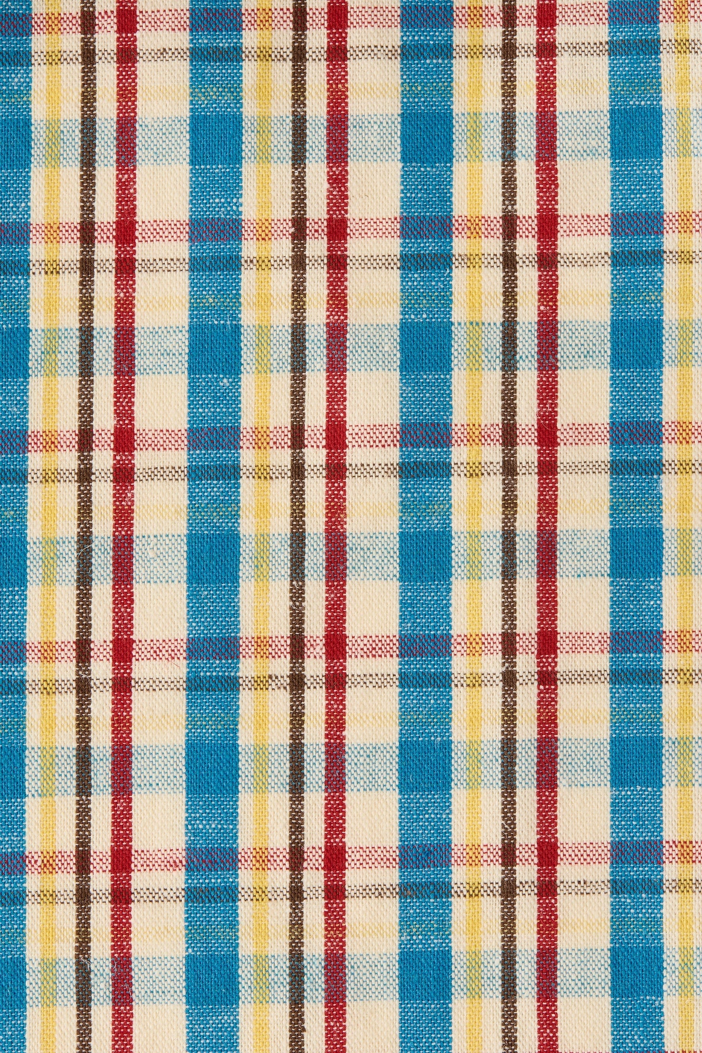 mini short in a checkered pattern n blue, beige and red