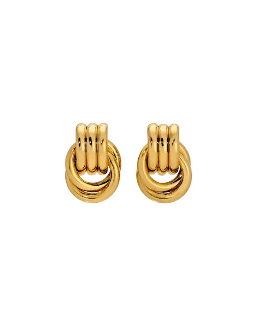 statement knot gold earrings