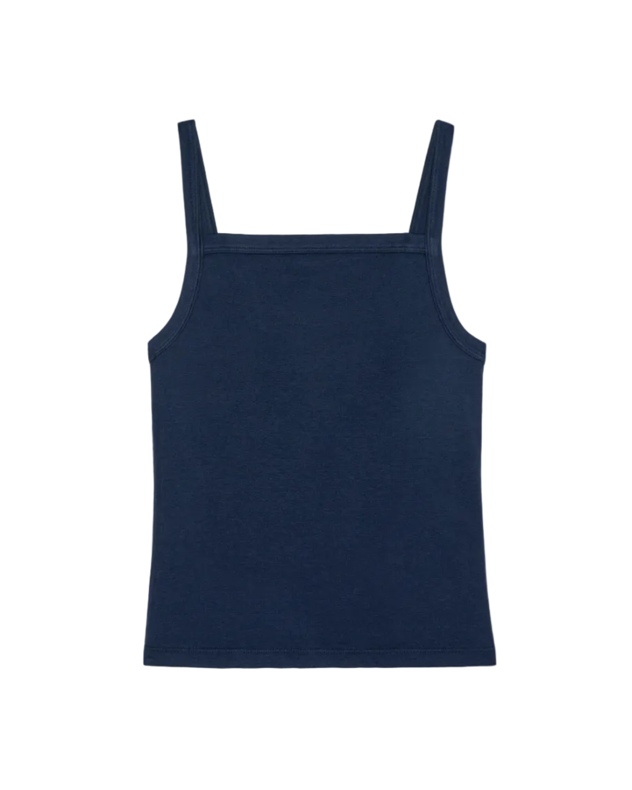 square neck rib tank top in navy