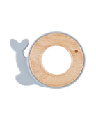 a picture of a silicone baby teether in a whale shape
