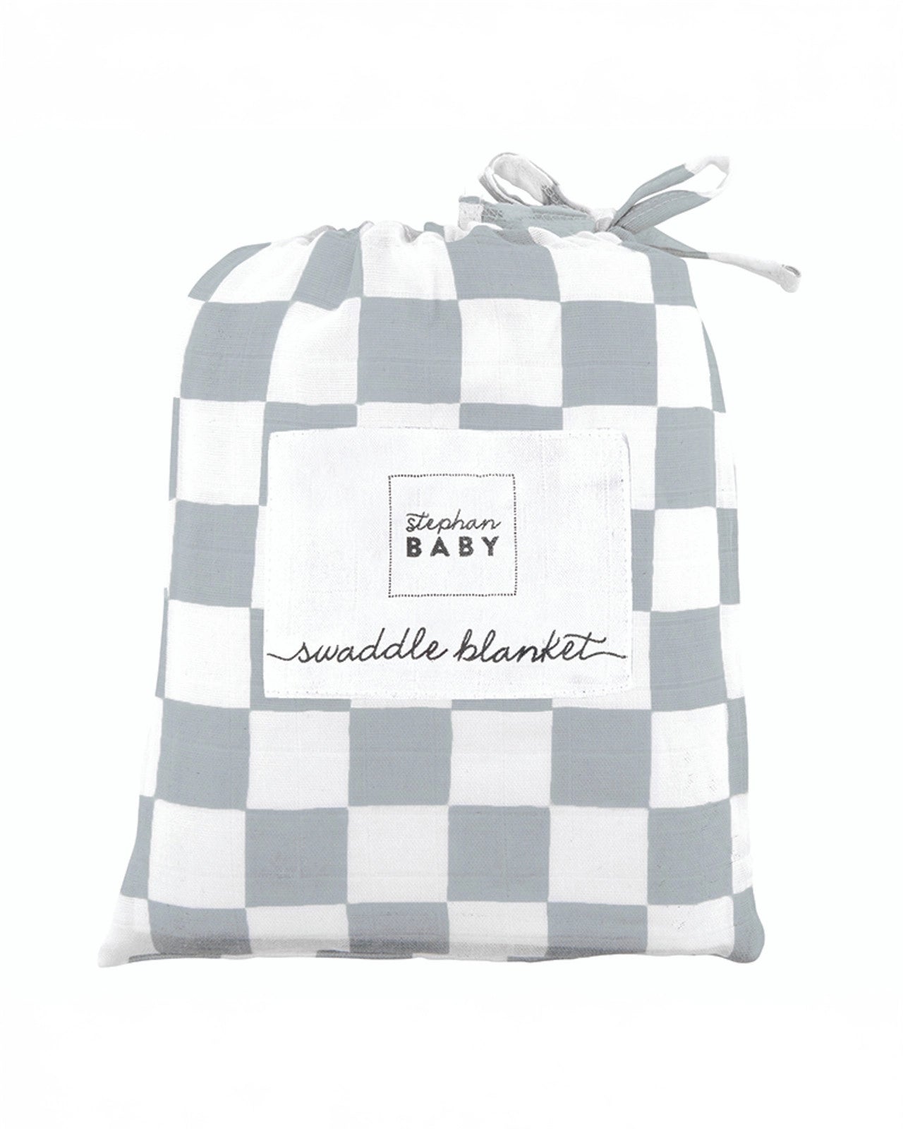 a picture of a baby swaddlle blanket with checkered print on it