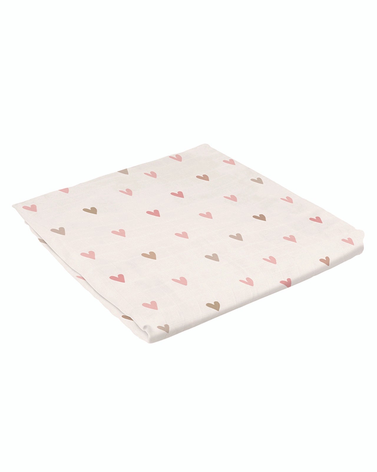 a picture of a baby swaddle blanket with hearts on it
