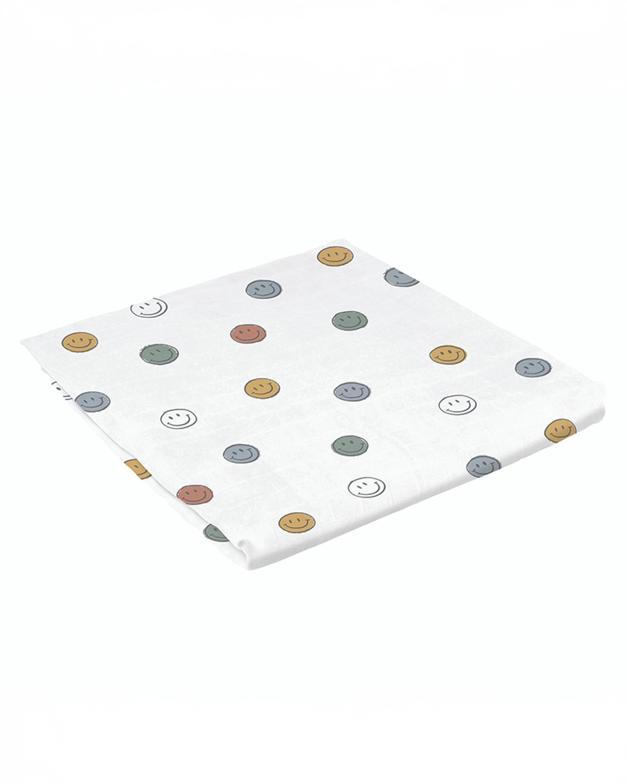 a picture of a baby swaddlle blanket with smiley faces on it