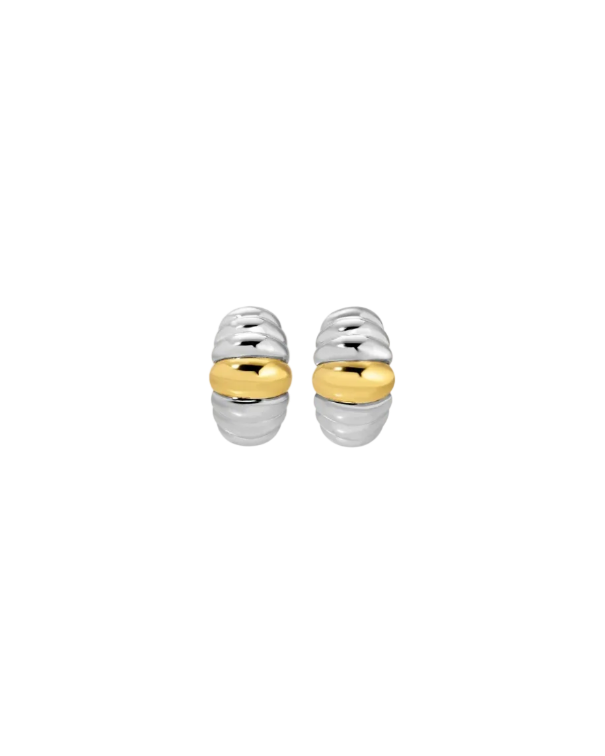 micro earring in silver and gold