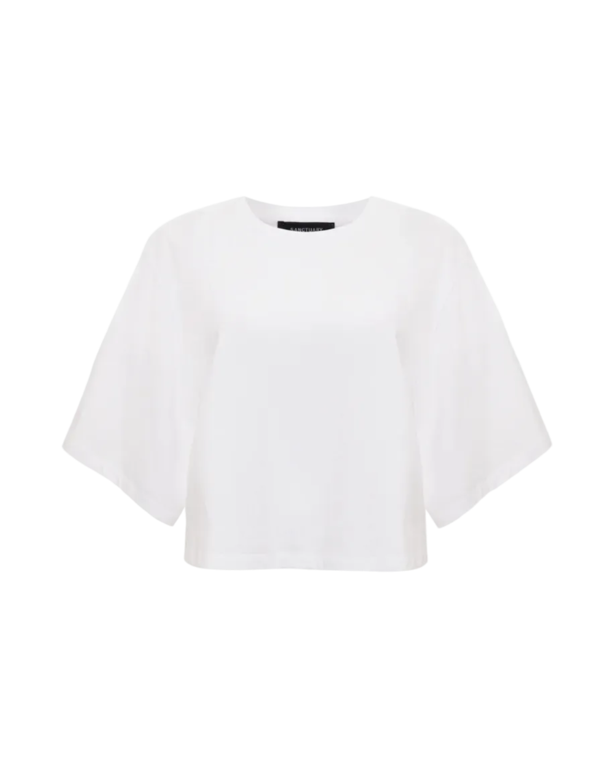 white boxy cropped tee