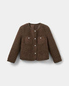 brown teddy coat with buttons