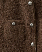 brown teddy coat with buttons