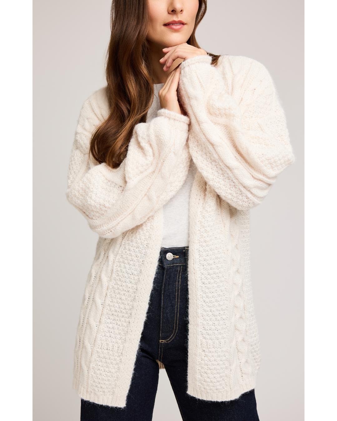 cream knit cardigan