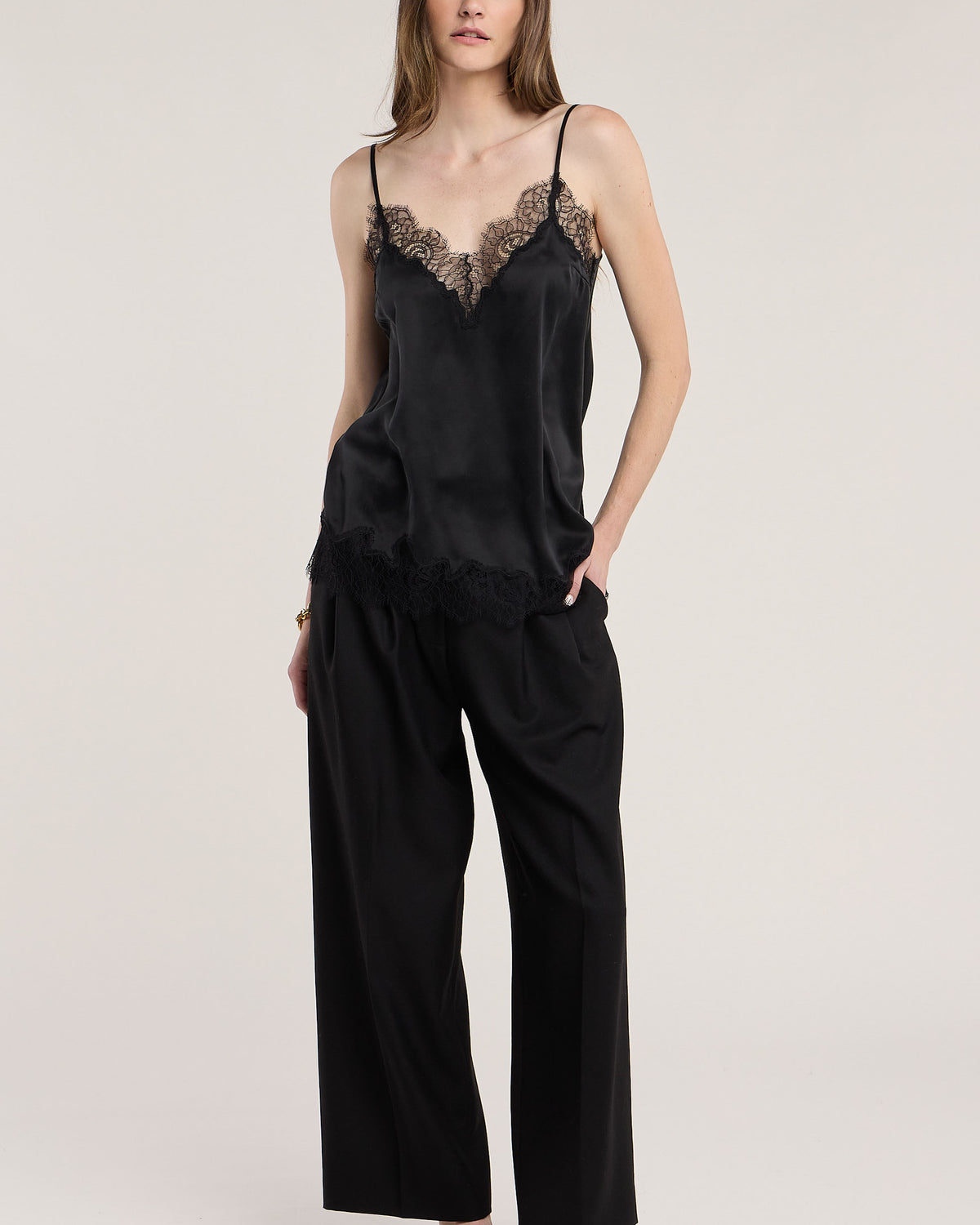 black lace tank top