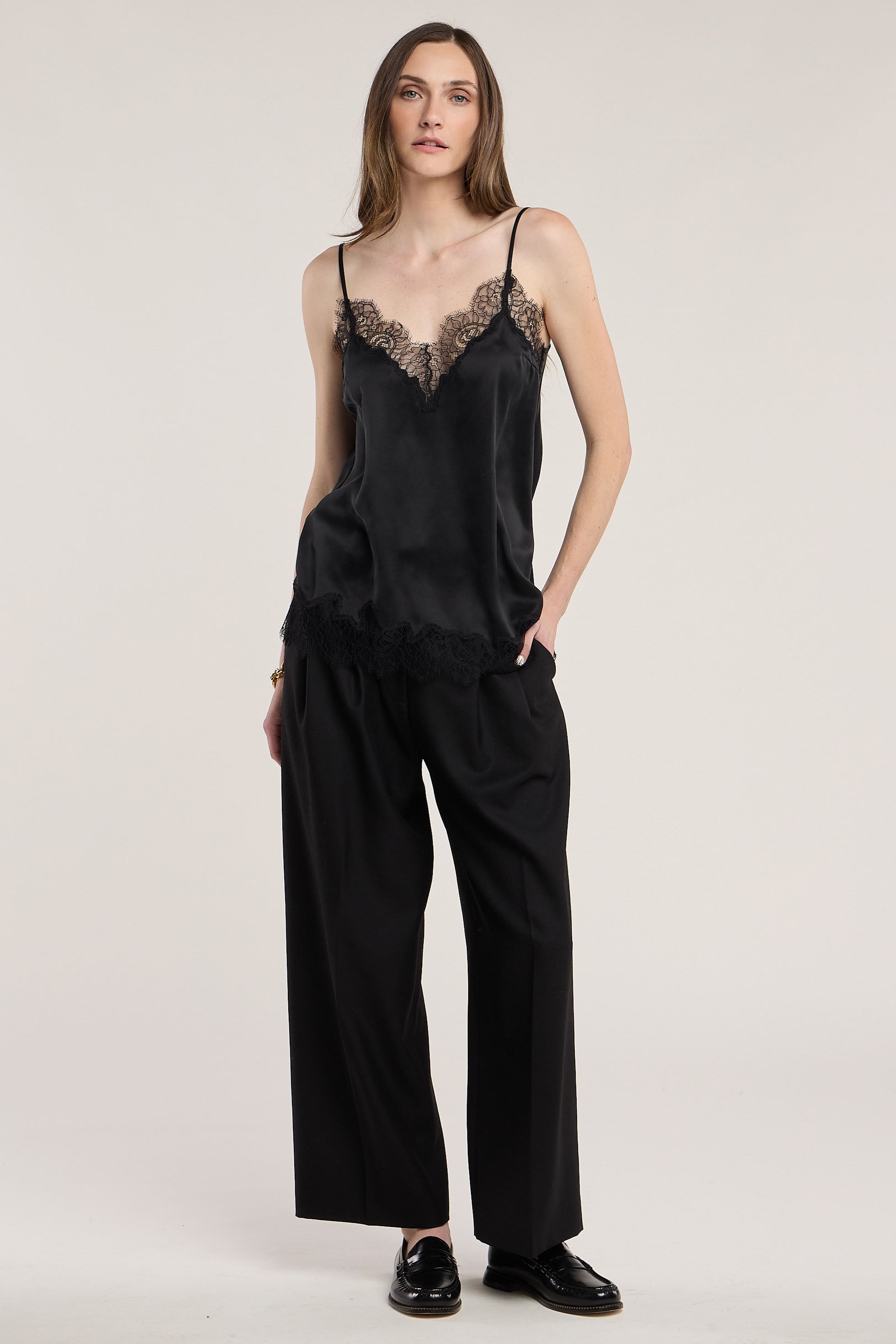 black lace tank top