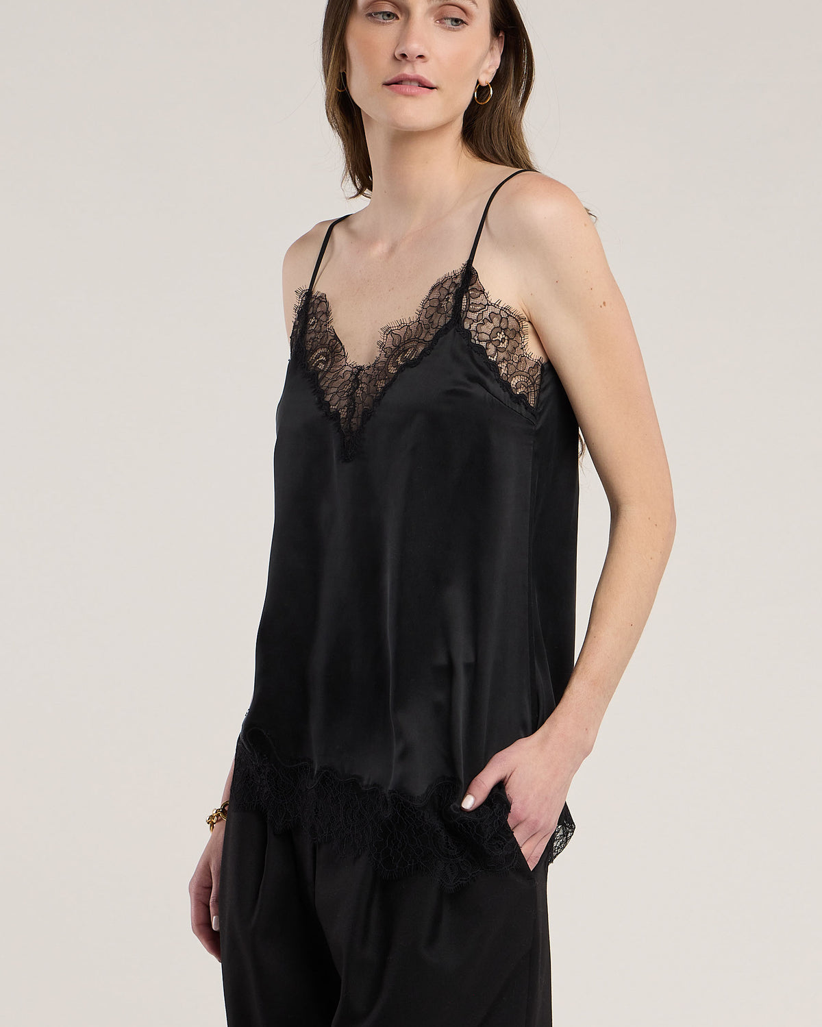 black lace tank top