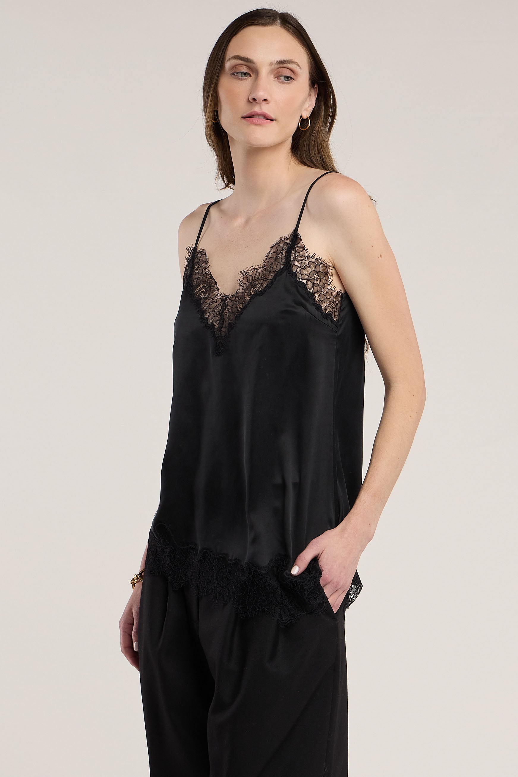 black lace tank top