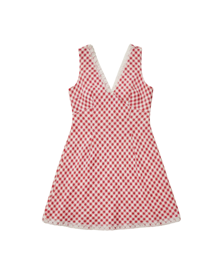 mini dress in red check