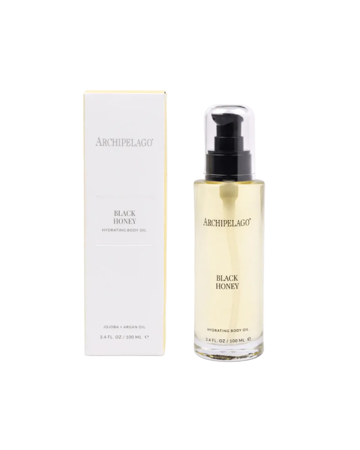 body oil in glass container